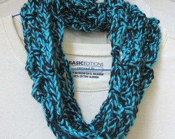 Handmade- Crochet Open-Work Chain Scarf/ Infinity Scarf, Neck warmer, Cowl in Spring Colors