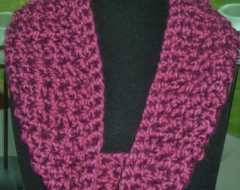 Handmade- Soft, Warm & Cozy Burgundy/Wine Crochet Cowl