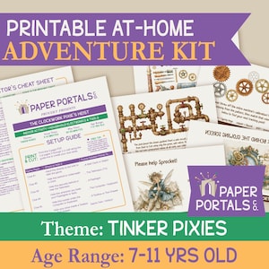 Printable Steampunk Treasure Hunt for Kids, Escape Room Game Kit, Instant Download Puzzle PDF