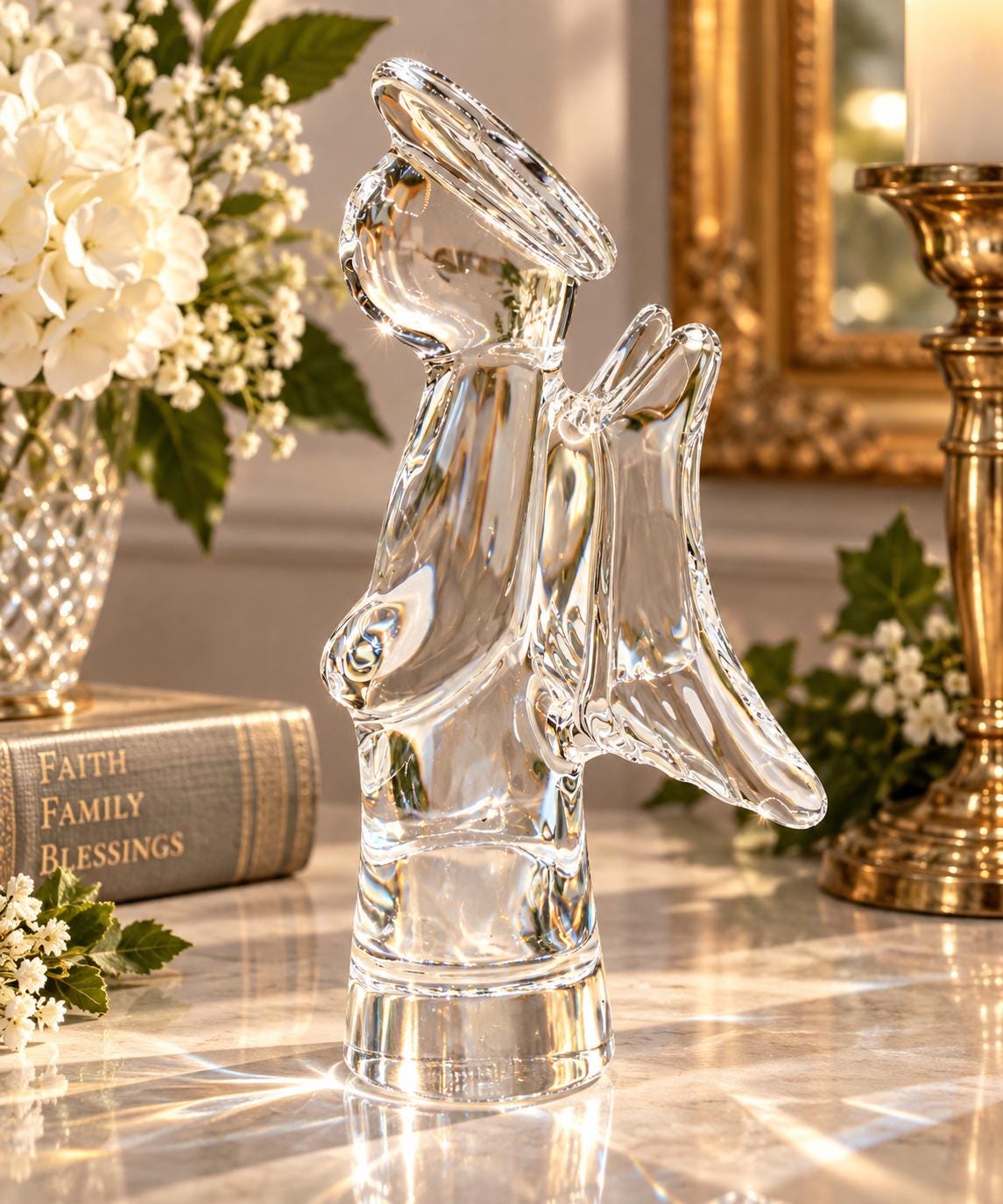 Vintage Crystal Angel Figurines - Etsy