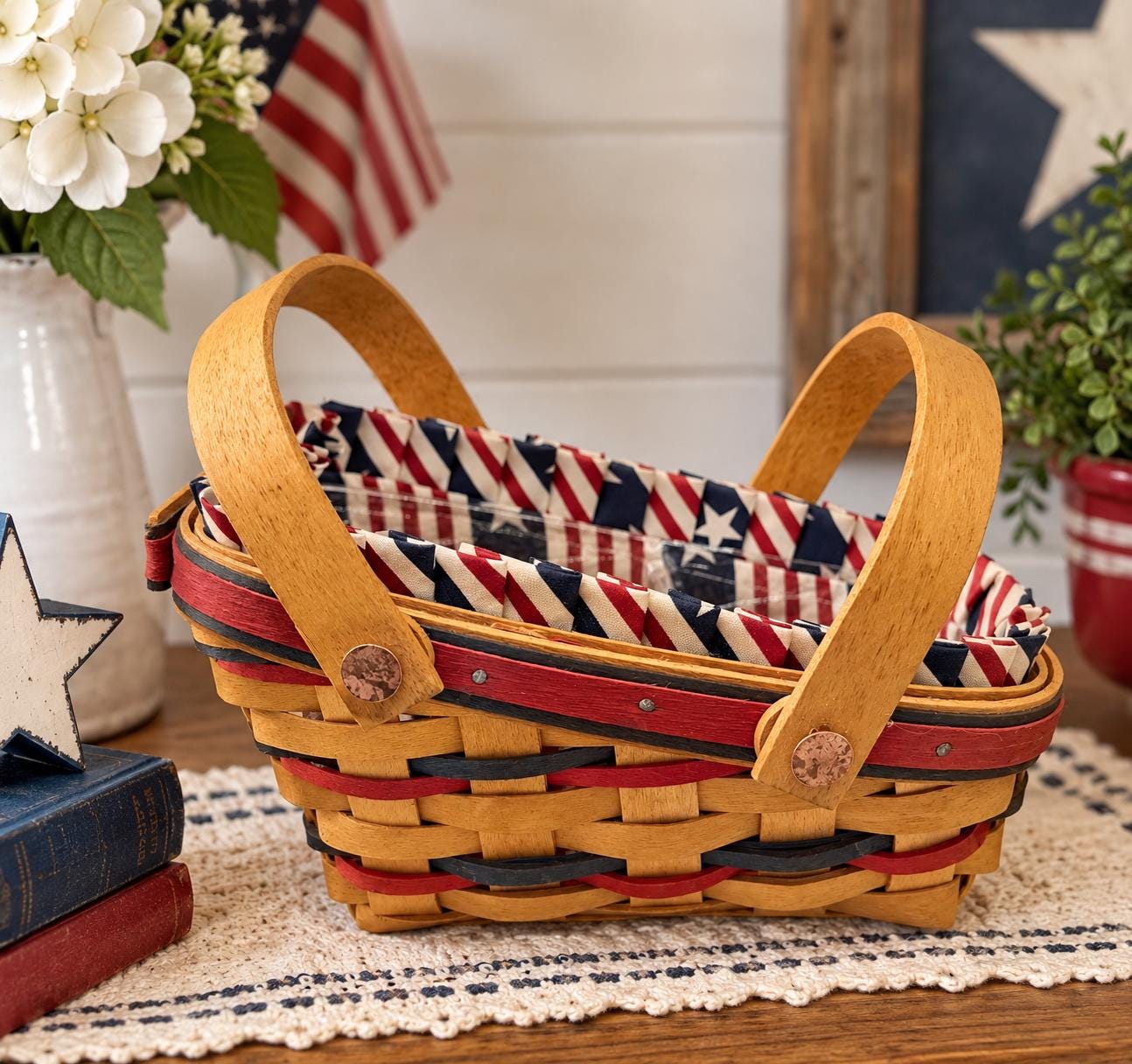 Longaberger American Flag Basket - Etsy