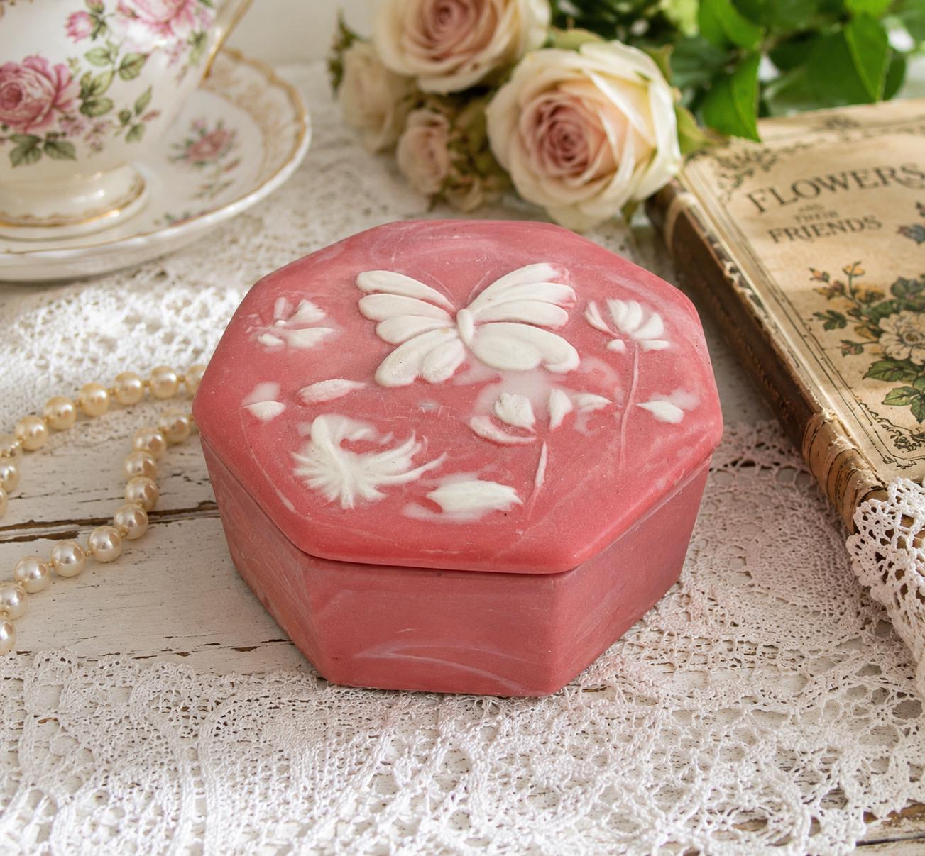 インコレイ・ストーン ジュエリーボックス カメオ Incolay stone box