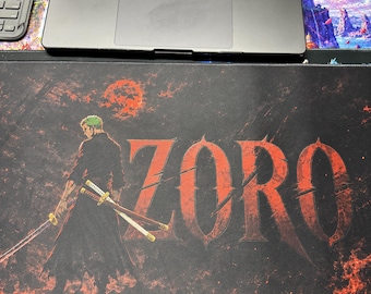 Zoro Playmat One Piece Card Game Anime Desk Mat Minimalist Red Black Gaming Mouse Pad Stitched player Gift