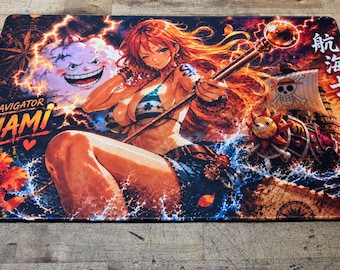 Tapete de Jogo Nami Navigator | Tapete de Mesa para Jogos Inspirado em One Piece, Superfície para TCG
