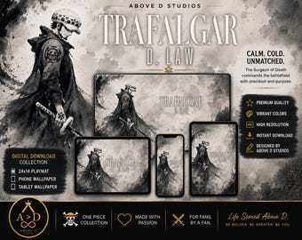 Trafalgar D. Law Playmat One Piece Desk Mat  Minimalist Anime Playmat  Manga Wallpaper TCG Gaming Mat  Digital Download