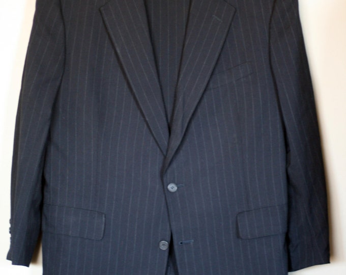 Vintage Brooks Brothers Suit Black Pinstripe Wool Size 42 - Etsy