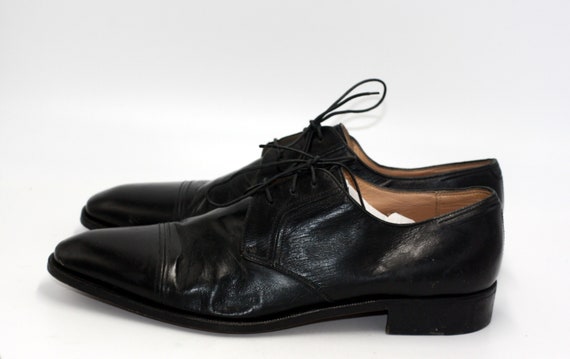 Vintage Gravati Black Leather Shoes Men Size 10.5M Made in  display picture 3