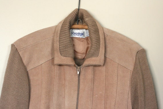 vintage suede knit size large by repage - image 2