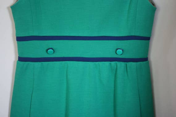 vintage vilano green and navy dress mod style 196… - image 3