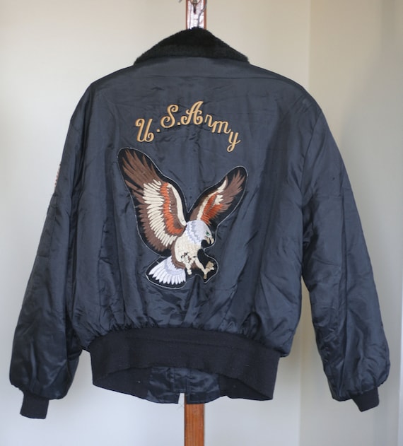 vintage mens nylon flight jacket - image 1