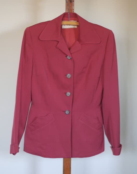 vintage 40s womens red suit suit klein and klein … - image 1