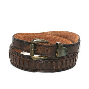vintage Brown Woven Leather Belt