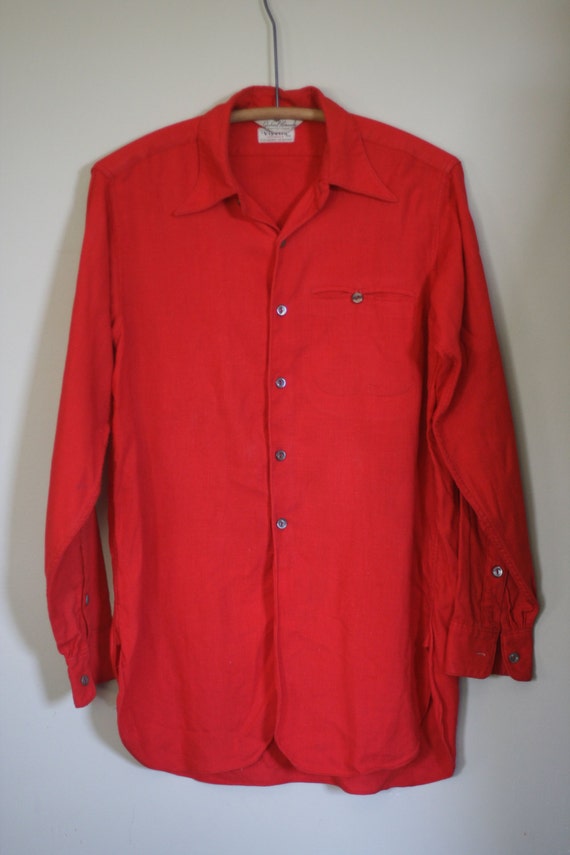 vintage gerhard kennedy shirt red wool blend viyel