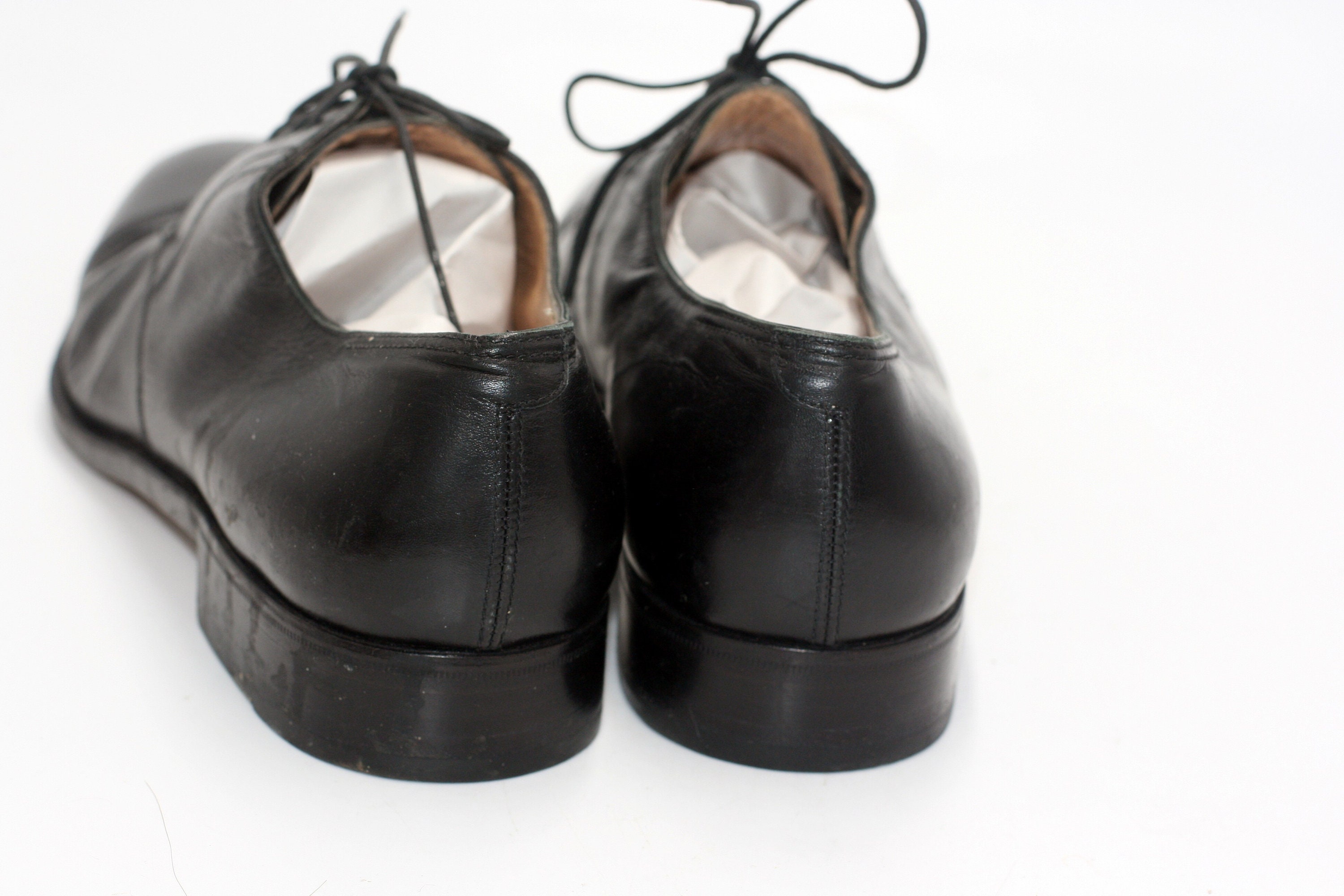 Gravati size 10.5 Genuine black leather  shoes  Black Leather Chukka Boots Vintage Gravati Black Leather Shoes Men Size 10.5M Made in  main image 3