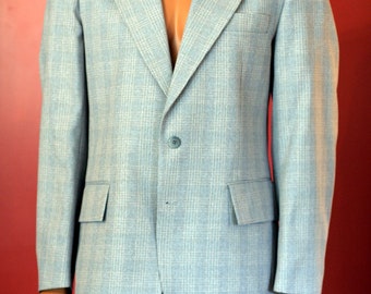 vintage mens grey and white plaid suit