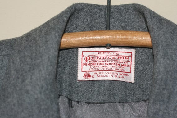vintage Pendleton Gray Flannel Wool Double Breast… - image 10