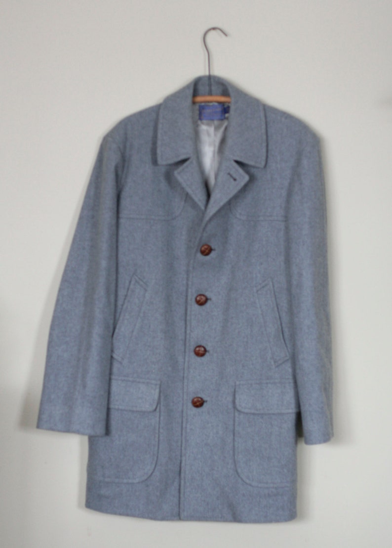 Vintage Pendleton Grey Wool Coat Men's Size 44 - Etsy