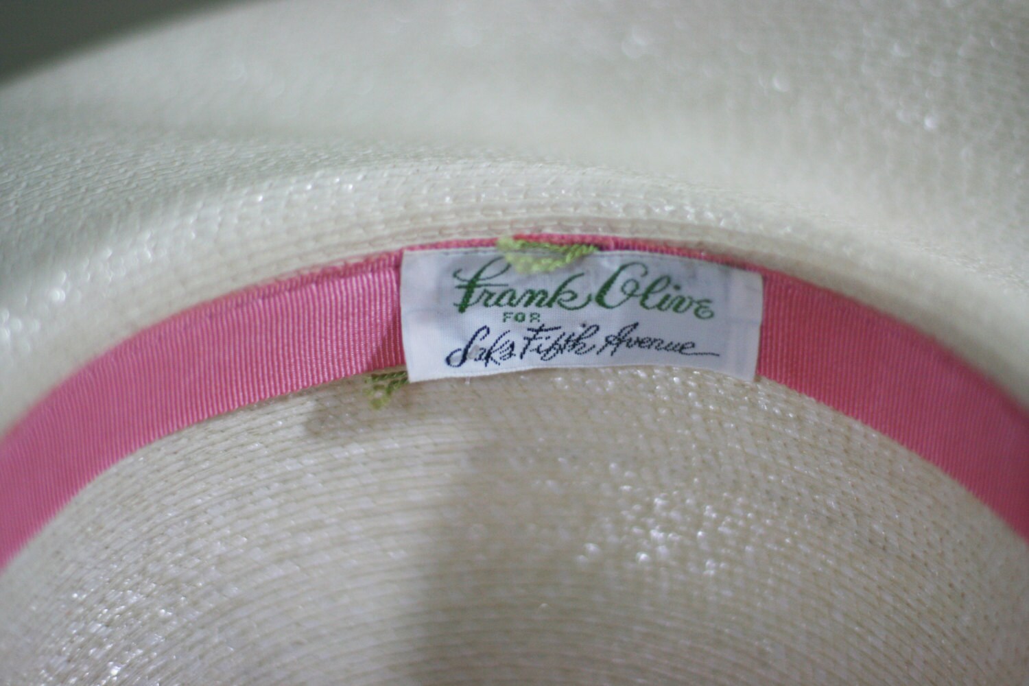Frank Olive Saks Fifth Avenue Vintage Blue Pillbox Hat Pink Flower Bow Accent Women main image 2