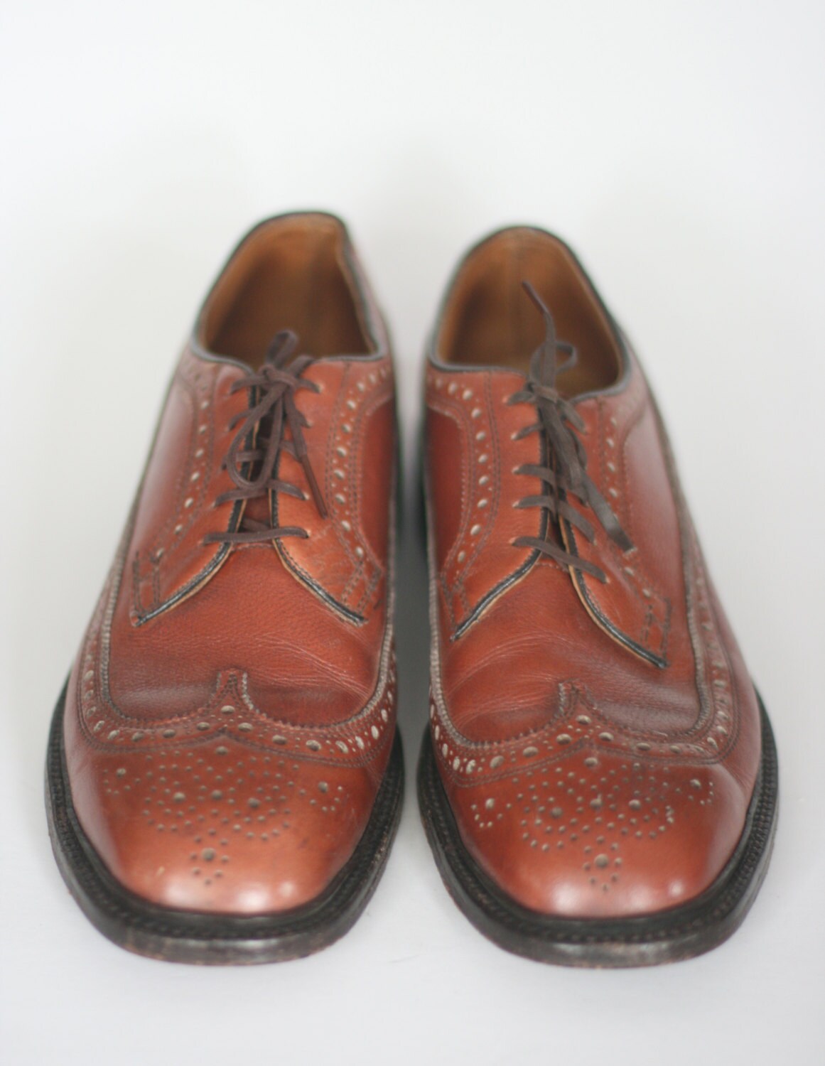 靴 Nettleton Long Wing Vintage 1970 duncan 1970s Nettleton Mens Longwing Blucher Dress Shoes 10.5 D