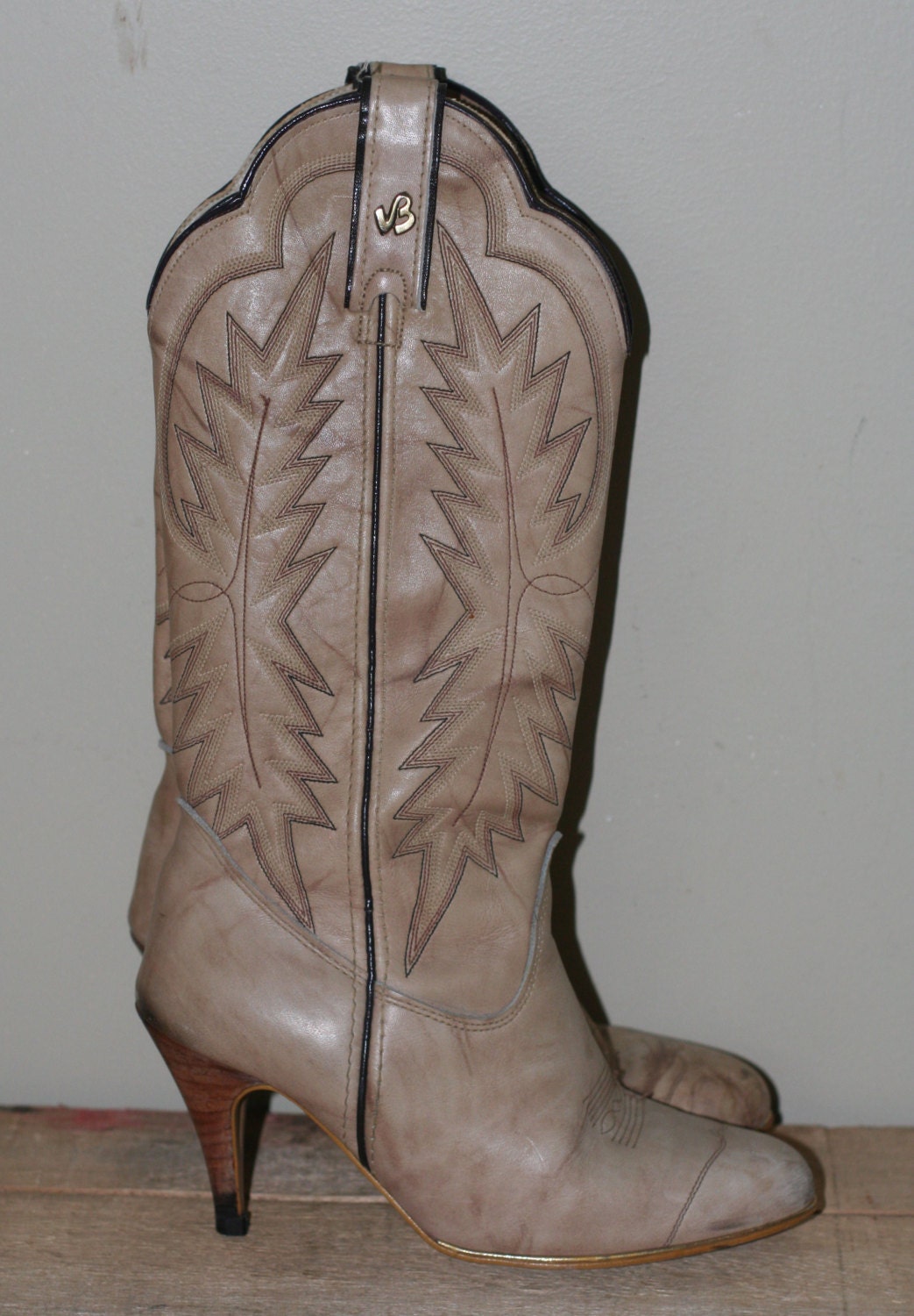 Vintage 1960s/1970s WESTERN Ankle Boots ~ men's 8 D
