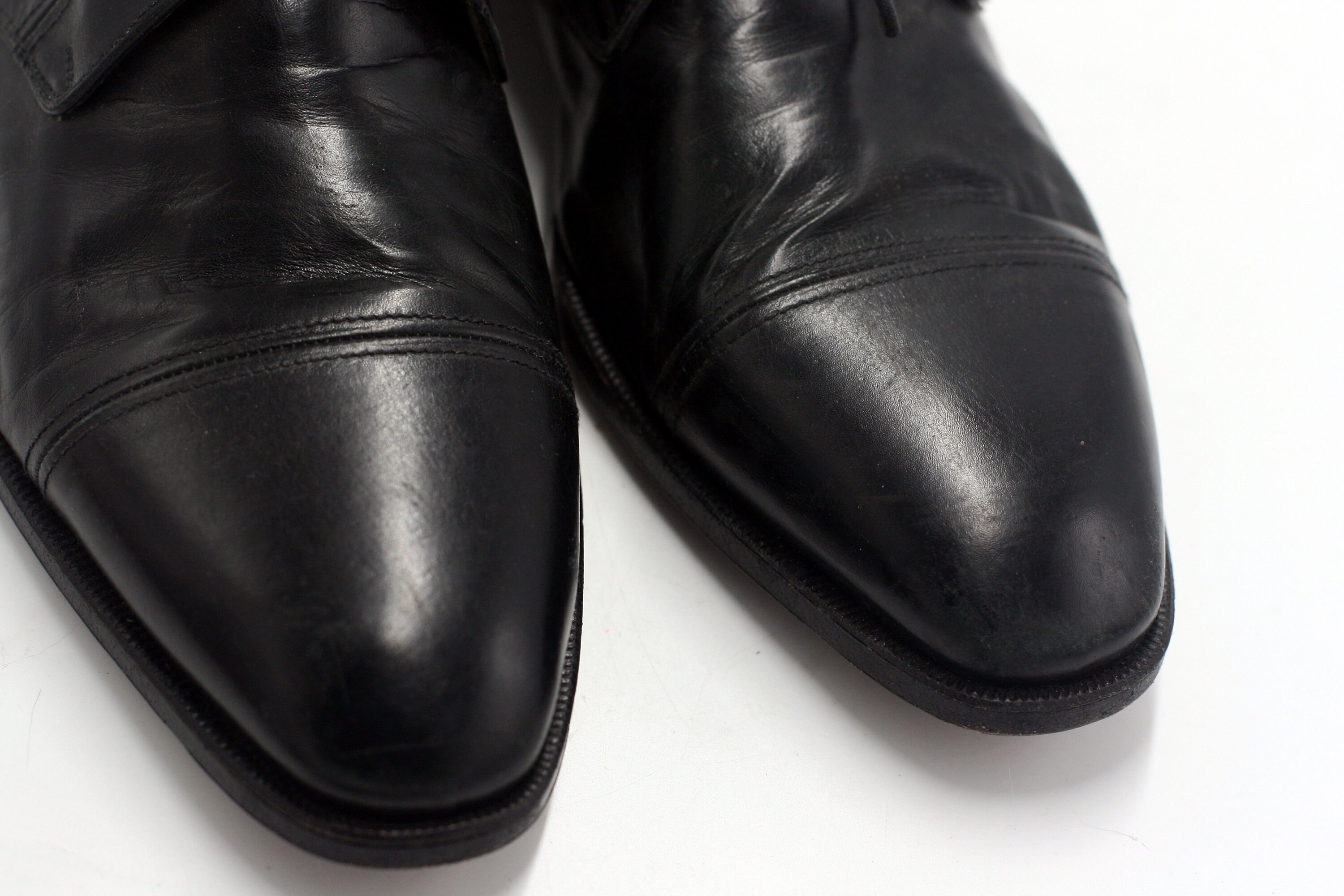 Vintage Gravati Black Leather Shoes Men Size 10.5M Made in  display picture 3