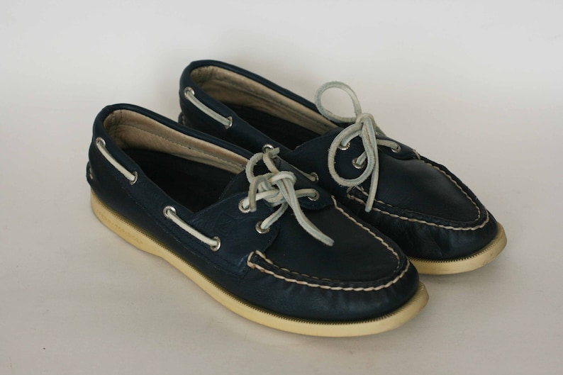 Vintage Sperry Top Sider Dark Blue Leather Women's Size 7M - Etsy