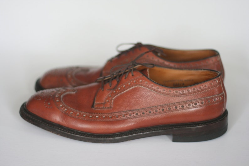 vintage nettleton brown leather wingtip shoes mens size 12 AAA/A image 1