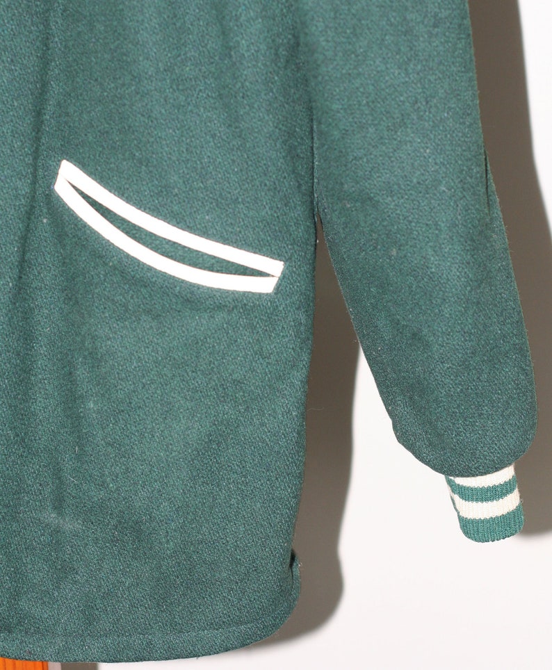 Vintage green wool ladies bowling jacket Etsy