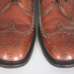 vintage nettleton brown leather wingtip shoes mens size 12 AAA/A image 3