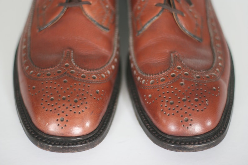 vintage nettleton brown leather wingtip shoes mens size 12 AAA/A image 3