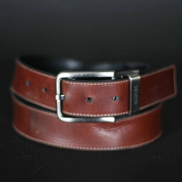 vintage kenneth cole brown leather belt men's size 38