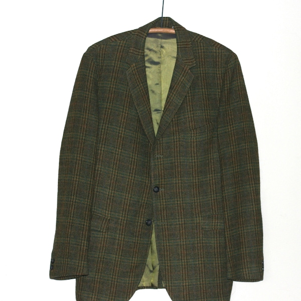 vintage green plaid wool sport coat/Daytons
