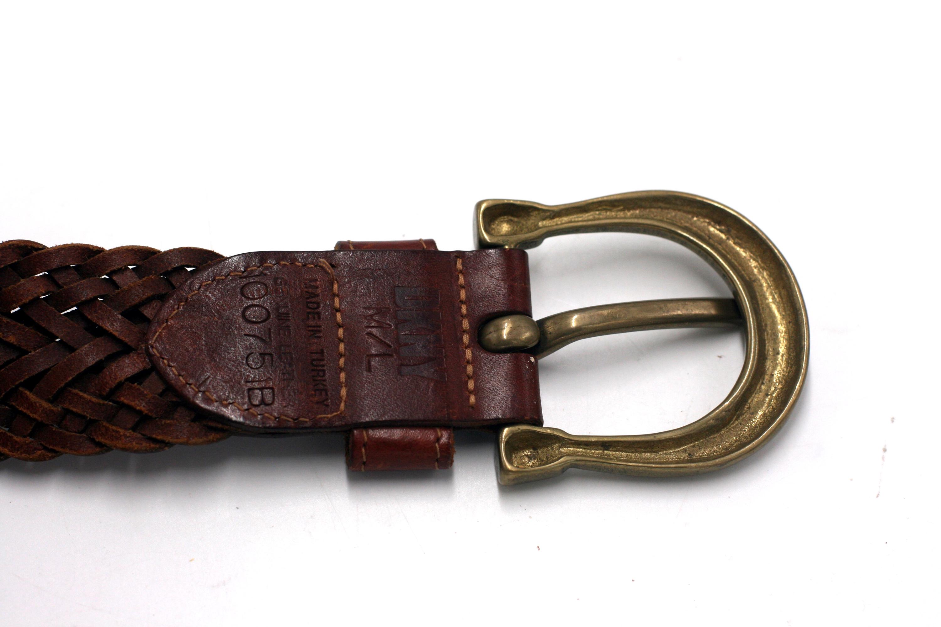 Vintage DKNY Woven Brown Leather Belt Size M/L - Etsy display picture 1