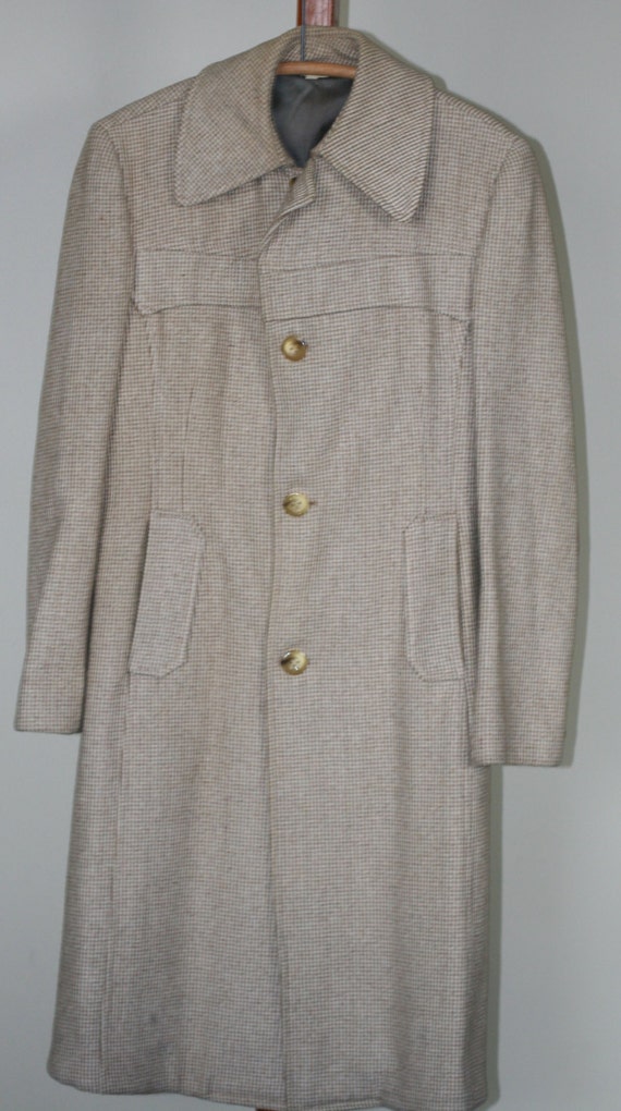 vintage mens wool full length coat - image 1