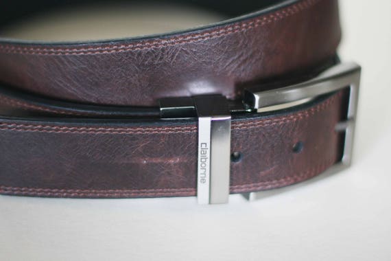 vintage claiborne brown leather belt size 44 - image 3