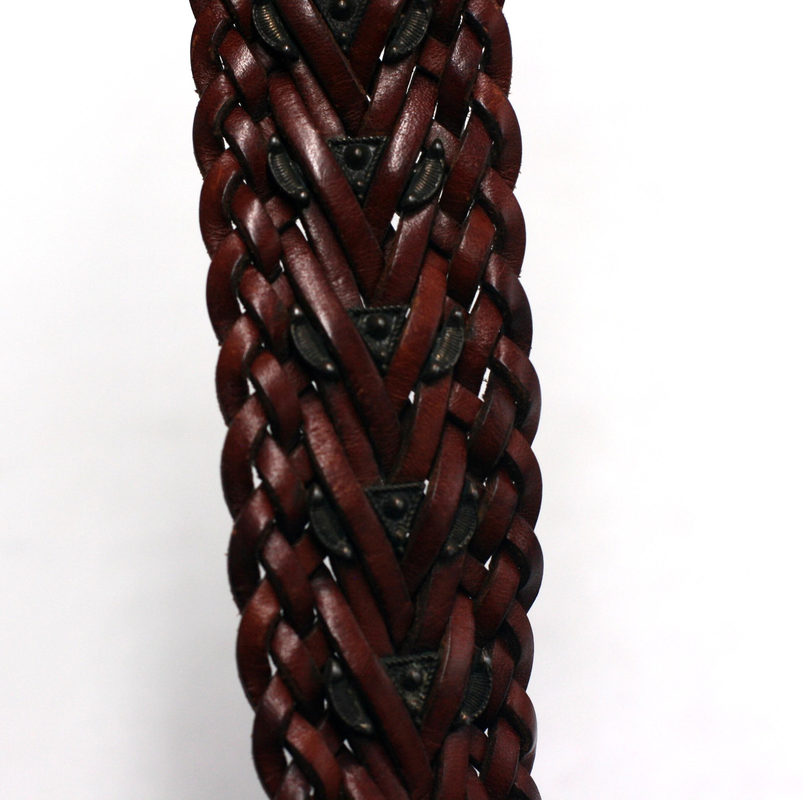 Vintage DKNY Woven Brown Leather Belt Size M/L - Etsy display picture 2