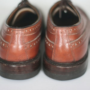 vintage nettleton brown leather wingtip shoes mens size 12 AAA/A image 4