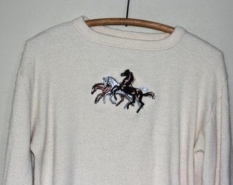 vintage H Bar C ranchwear horse sweater size small