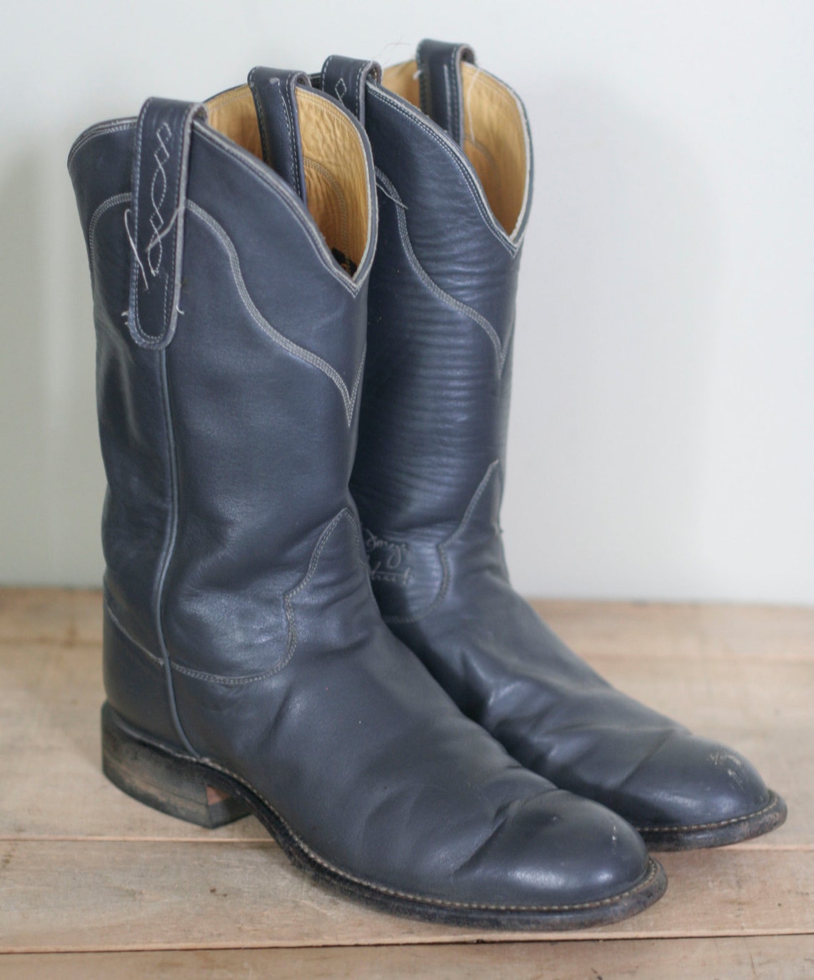 Vintage Men's Tony Lama Grey Leather Ropers Size 7B George | Etsy