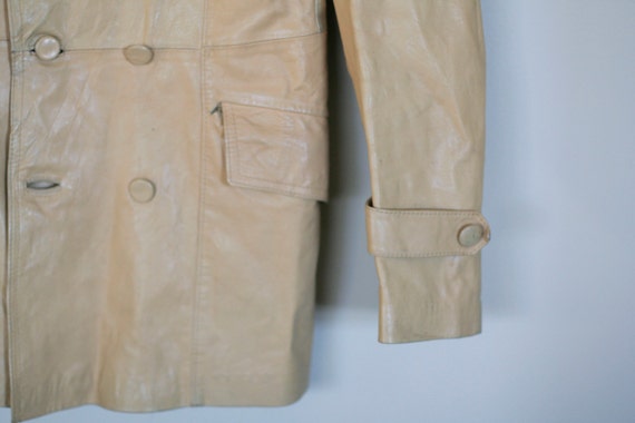 vintage tan leather jacket with large lapels mens… - image 3