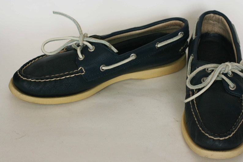 Vintage Sperry Top Sider Dark Blue Leather Women's Size 7M - Etsy