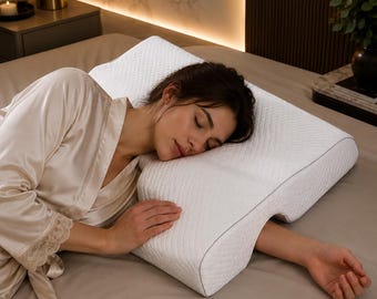 Ergonomisches Duo-Kissen für Paare – Schlafkissen für verschiedene Positionen mit Armstütze, geeignet für Bauch- und Rückenschläfer