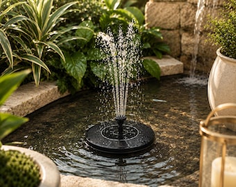 Solarbrunnen für Vogeltränke, schwimmende Wasserbrunnenpumpe, Solarteichbrunnen, Gartenvogeltränkenbrunnen, Wasserspiel für den Außenbereich