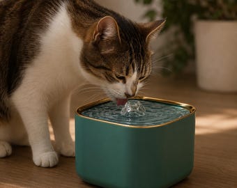 Fuente de agua para gatos, bebedero automático para mascotas, dispensador de agua filtrada ultra silencioso para gatos y perros pequeños.