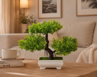 Künstlicher Bonsai-Baum, Bonsai-Pflanze, Miniatur-Bonsai aus Japan, Zen-Dekoration, künstliche Zimmerpflanze, Dekoration im japanischen Stil, Bürodekoration