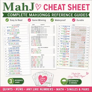 2026-2027 American Mahjong Printable Card | All Hand Combinations & Visual Guide | Instant Download PDF Mah Jongg Cheat Sheet