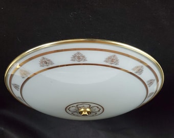 MCM holllywood regency ceiling light White and Gold