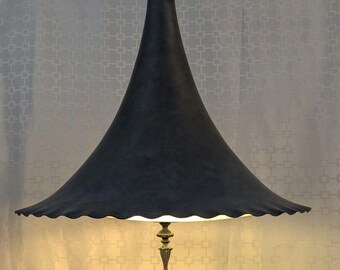 Vintage Large MCM Copper Gramophone Horn Shaped Pendant Lamp