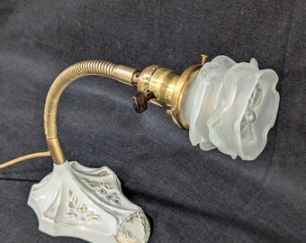 REWIRED & REVAMPED! 1920's Antique Art Deco Robert Schwartz Goose Neck Desk Lamp