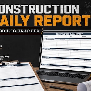 Plantilla de informe diario de construcción: Registro de trabajo (Descarga digital)